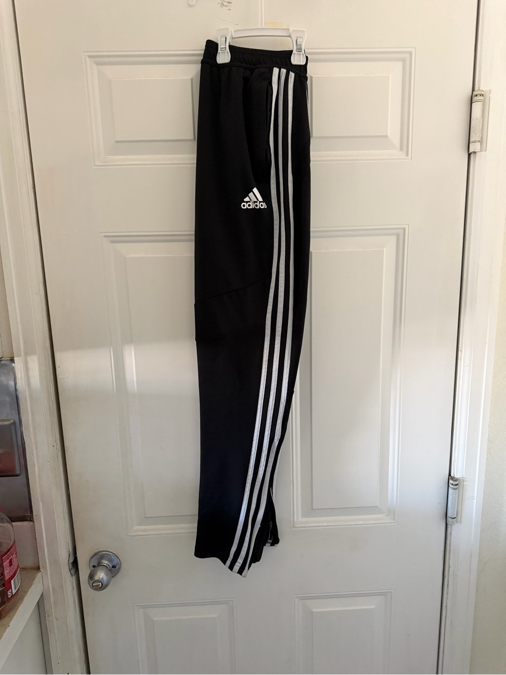adidas Black Jogger Pants with White Three-Stripes